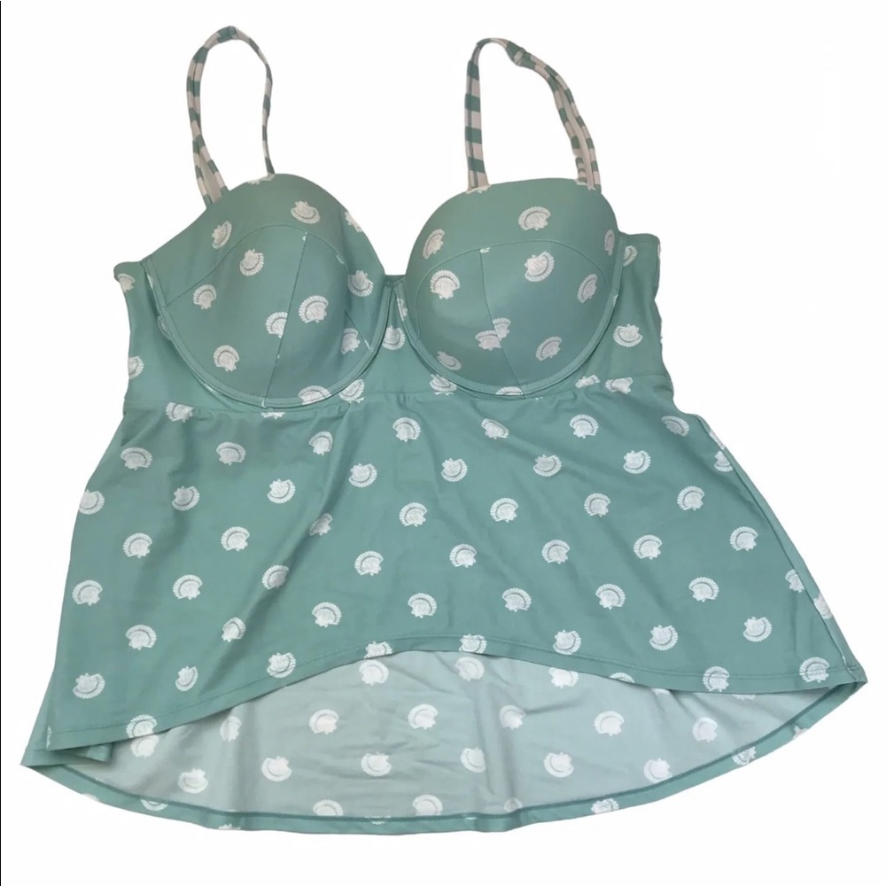 Swim Cacique Tankini Top 44D Bathing Sea Shell Print
